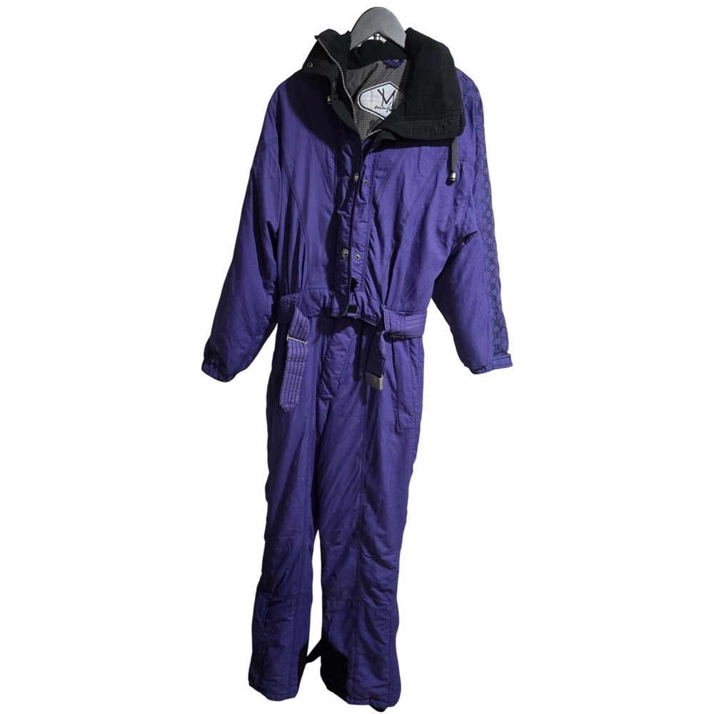 Vintage Motion Ski Suit One Piece Snowsuit Snow Bib Jacket Pants Retro Womens 10